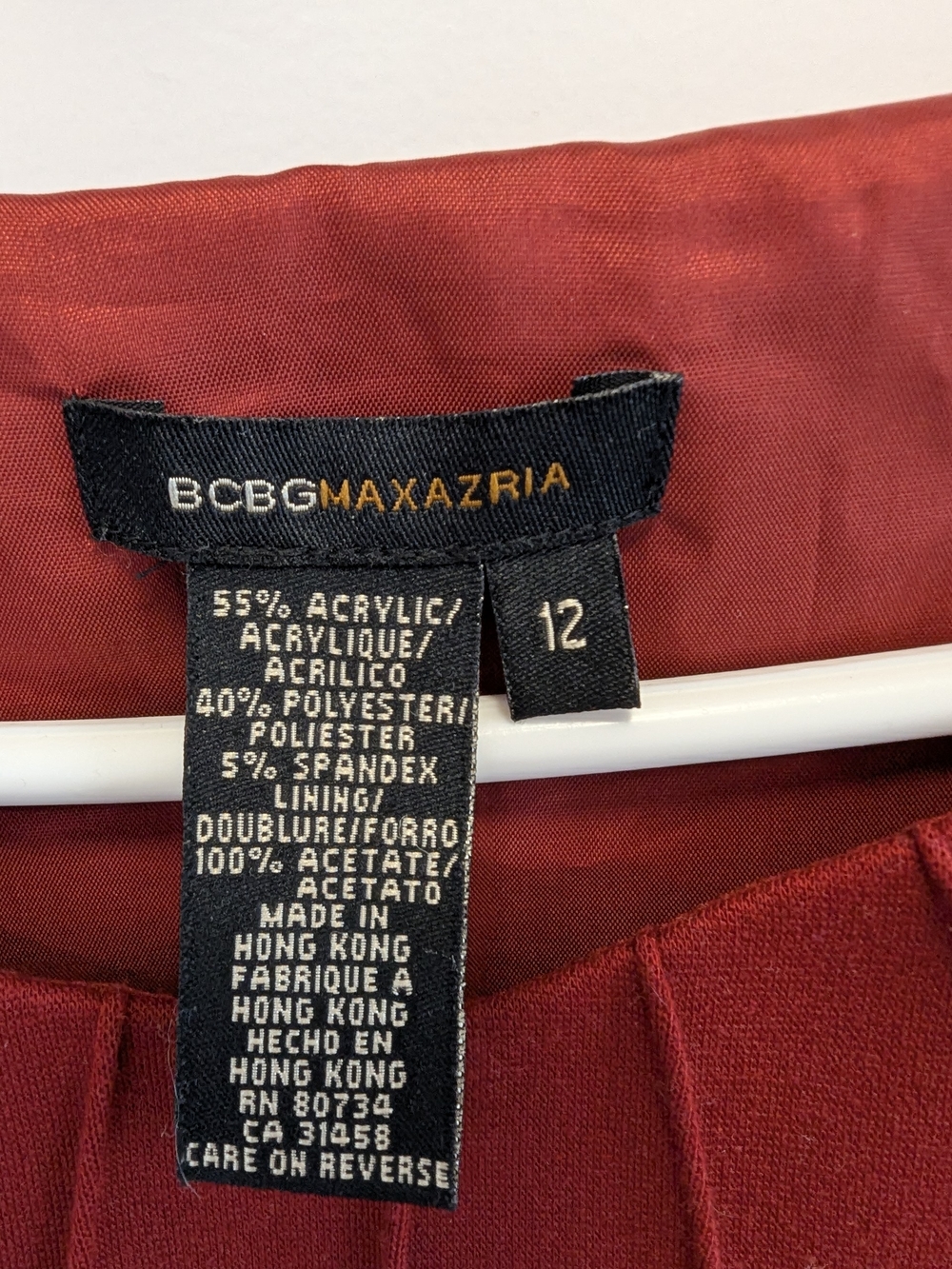 BCBG Max Azria Burgundy Bodycon Dress | Cocktail, Wedding Guest - Picture 6 of 6